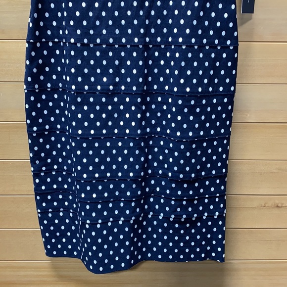 NWT Tommy Hilfiger MIDI Bodycon Navy and White Polka Dot Dress - Picture 4 of 7